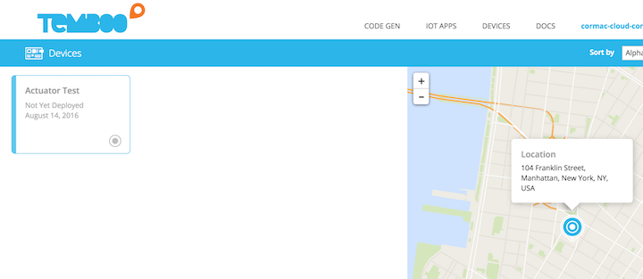 Temboo Devices Dashboard