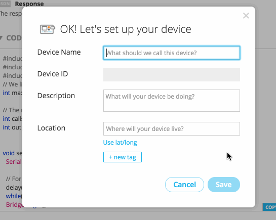 Device registration on Temboo