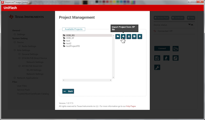Selecting Import Project from ZIP File